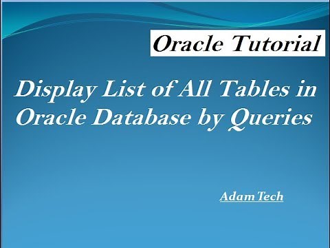 Display List of All Tables in Oracle Database by Queries