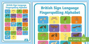 A4 British Sign Language Fingerspelling Alphabet Poster
