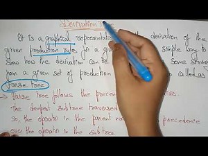 Derivation Tree | Parse tree | TOC | Lec-56 | Bhanu Priya