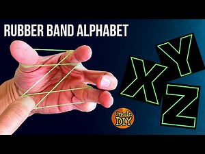 How to make rubber band X Y Z origami alphabet 橡皮筋英文字母 Rubberband games