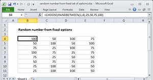 Random number from fixed set of options