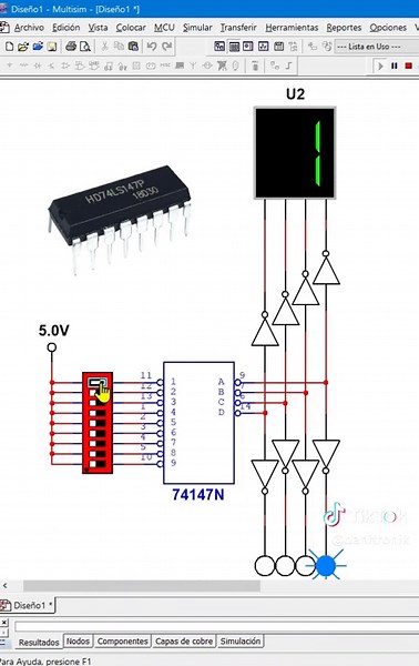 Codificador 74147: Conversión de Decimal a Binario