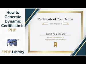 How to generate dynamic Certificate in PHP using FPDF
