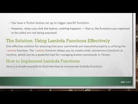 Utilizing commands in Tkinter: A Guide to Button Functionality