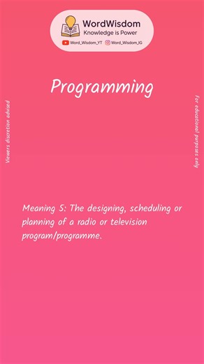 What does "Programming" mean? | English vocabulary shorts | #programming #wordwisdom