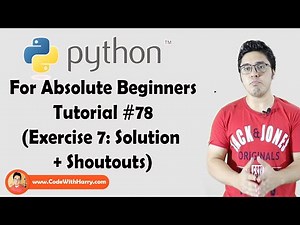 Exercise 7: Solution & First Solver | Python Tutorials For Absolute Beginners In Hindi #78