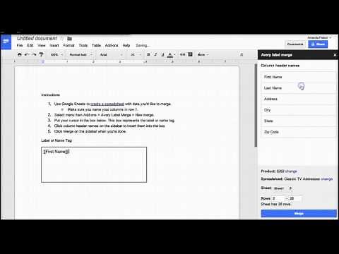 Creating Mailing Labels in Google Drive