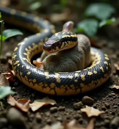 Python attacking Rabbit 🐍 | Intense Wildlife Moment!#snake