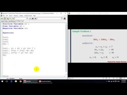 Modeling with GAMS - Sample Problem 1