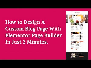 How to create blog page with Elementor Page Builder Free version In 3 Minutes