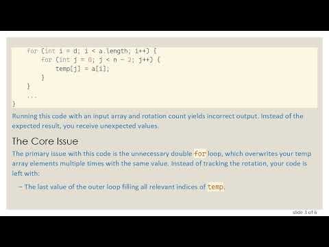 How to Fix Your Array Rotation Code in Java