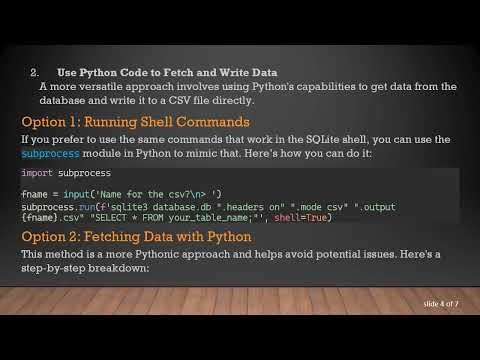 How to Export SQLite3 to CSV with Python Without Errors