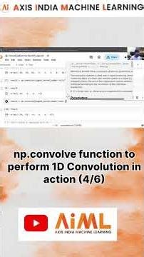 np.convolve function to perform 1D Convolution #numpy #datascience #python #aicommunity