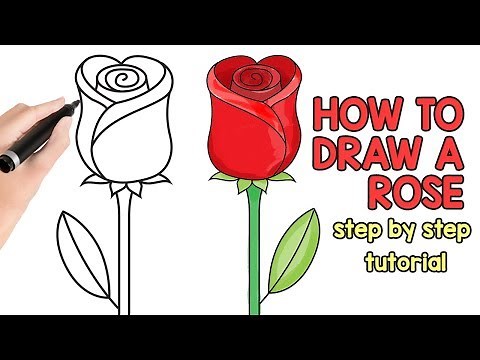 How to Draw a Rose - step by step drawing tutorial
