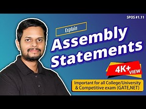 1.11|Assembly language statements| Imperative Statement |Declaration Statement| Assembler Directives