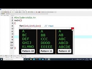 C Patterns - Part 4 | Alphabet Pattern | Learn Coding