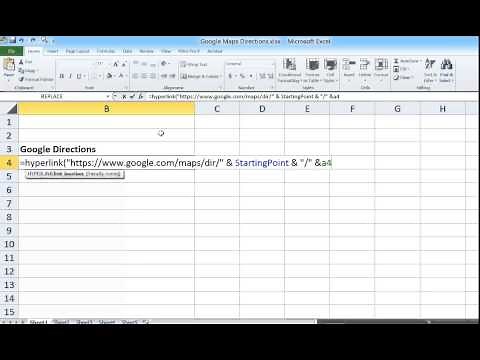 Excel - Hyperlink & Google Maps Directions
