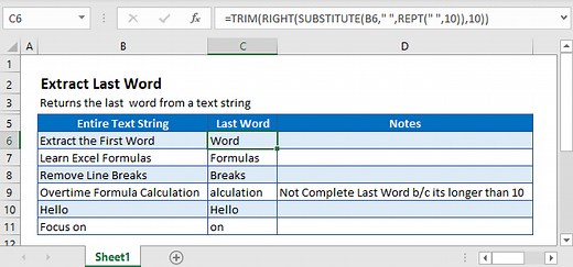 Extract the Last Word In Excel & Google Sheets