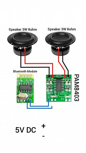 DIY Tech Project on Instagram: "Bluetooth Audio Amplifier using PAM8403 and Bluetooth Module JLCPCB $2 for 1-8 layer PCBs: https://jlcpcb.com/?from=dliytechh #jlcpcb #electronics #science #diy #amplifier"