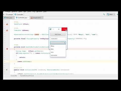 JavaFX Tutorial - Observable List example with Combo Box