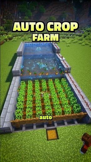 Minecraft Auto Crop Farm 🌾⚙️ | Easy Harvesting System in Minecraft! #minecraft