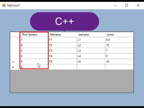 C++ Windows Forms: Auto Generate Row Numbers in DataGridView