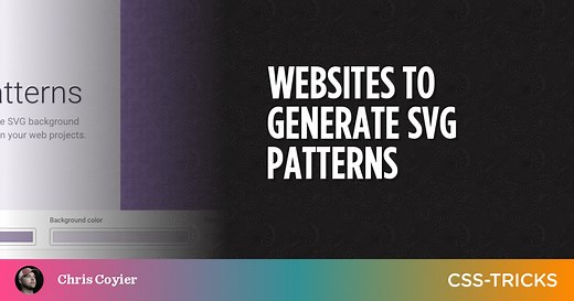 Websites to Generate SVG Patterns | CSS-Tricks