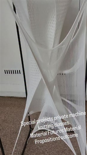 KNITWARD on Instagram: "Private machine knitting classes for special projects. Love the experimental and ambitious approach by @marietapapa for Material Futures Material Propositions Presentation at @materialfutures #machineknittingcourses #knitting #experimentaltextiles #csm #knittedtextiles"