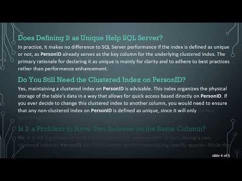 The Importance of Using a Unique Non-Clustered Index on a Primary Key in SQL Server