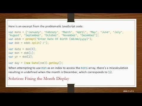 Fixing Undefined Month in JavaScript DOB Display