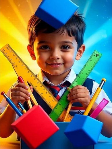 Geometry Box Tools | Scale, Compass, Protractor & Set Square | Shapes for Kids