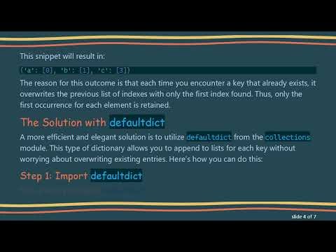 How to Get a List of Indexes for Unique Values in Python