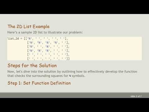 How to Count N Symbols in Surrounding Squares of a 2D List in Python