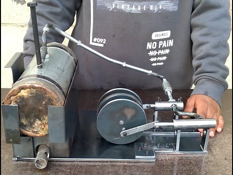 How to make a Steam Engine. homemade powerful steam engine with boiler.