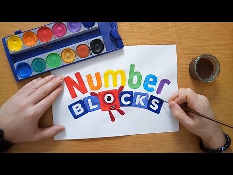 Numberblocks logo - Cbeebies - painting