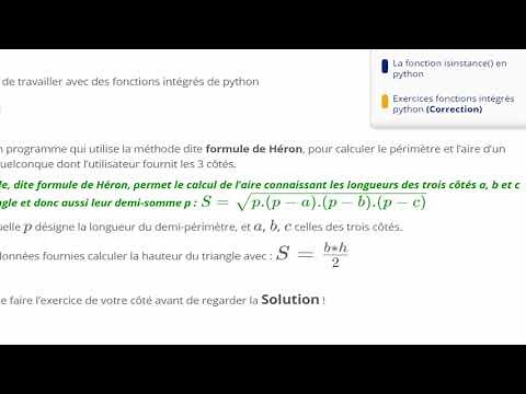 Surface et périmètre d'un triangle en Python