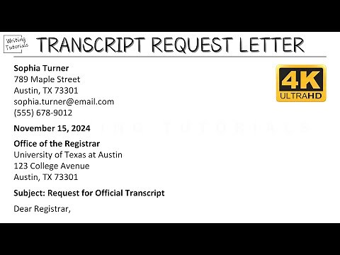 How To Write Transcript Request Letter with Sample and Explanation | Writing Tutorials