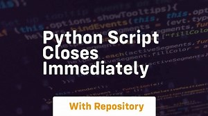 Python script closes immediately