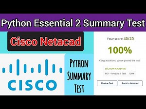 Cisco Python Essentials 2 Summary Test Answer (100% Right) marks || #Cisco Netacad🎥
