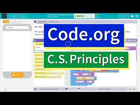 Code.org Lesson 11.5 Traversals Practice | Tutorial with Answers | Unit 6 CS Principles