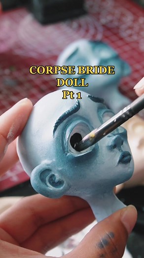 Part 1 of making corpse bride emily for the shop update next week☺️ 8/12✨ #corpsebride #timburtonart #ooakdoll #makingdolls