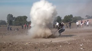 Graphic: Mexican daredevils celebrate exploding hammer festival