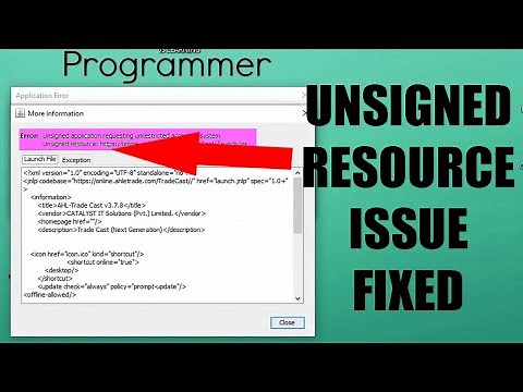 Java Unsigned Resource Issue Solved !