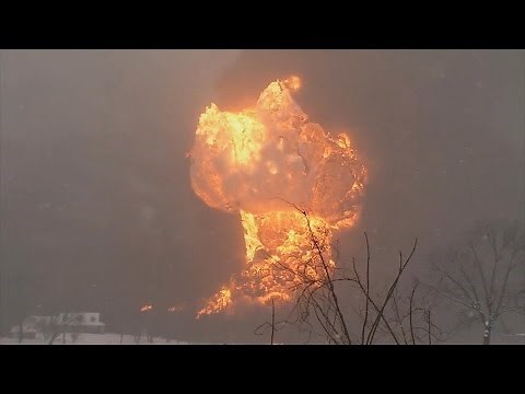 Oil Train Explodes During Derailment