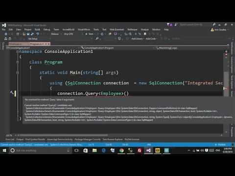 Dapper Tutorial - Installing Dapper in Visual Studio and using it