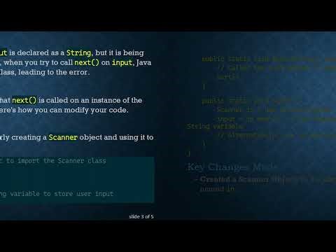 Understanding the next() Method Error in Java