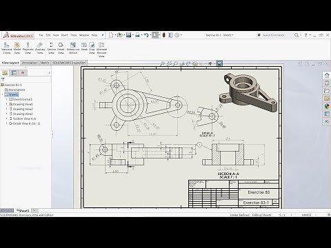 SolidWorks Drawing Tutorial View layout, Annotation, Sketch