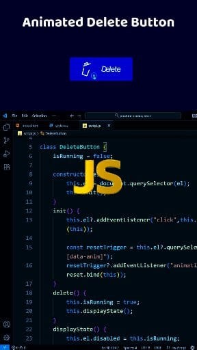 2K views · 48 reactions | Animated Delete Button | HTML CSS JS | #short #facebookreel #foyoupageシ #html #css #javascript #buttons #animation #webdesign #webdevelopment #webdeveloper #coding #programming | Coding Cloud | Facebook