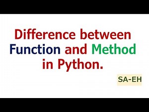 Difference between Function and Method in Python | Function vs Method in Python with examples | CBSE