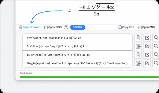 Equation to MS Word